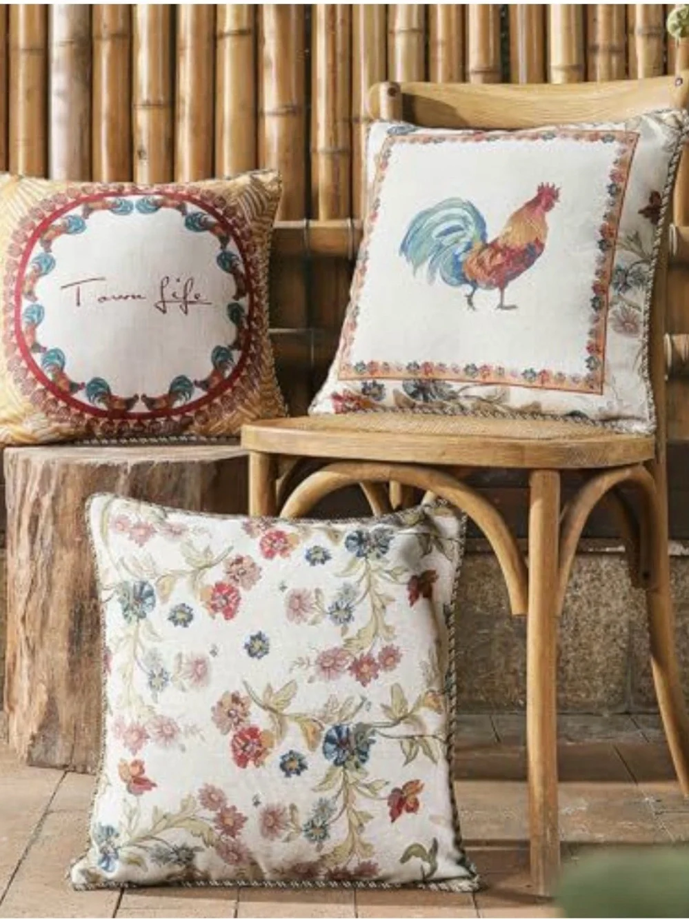 Floral Decorative Throw Pillow Pair in Multicolor